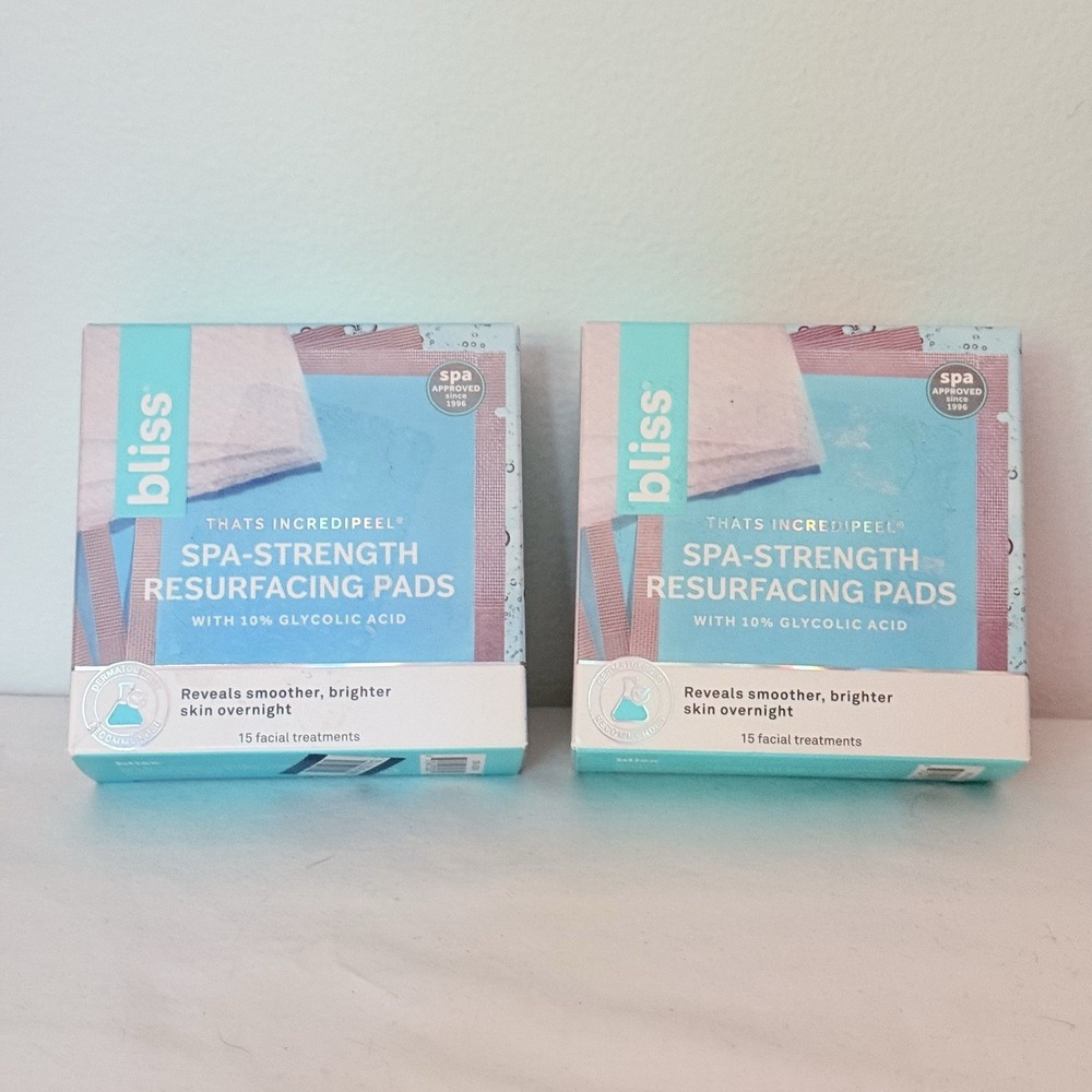 Bliss SPA STRENGTH RESURFACING PADS W/10% Glycolic Acid 15 Facial QTY 2
